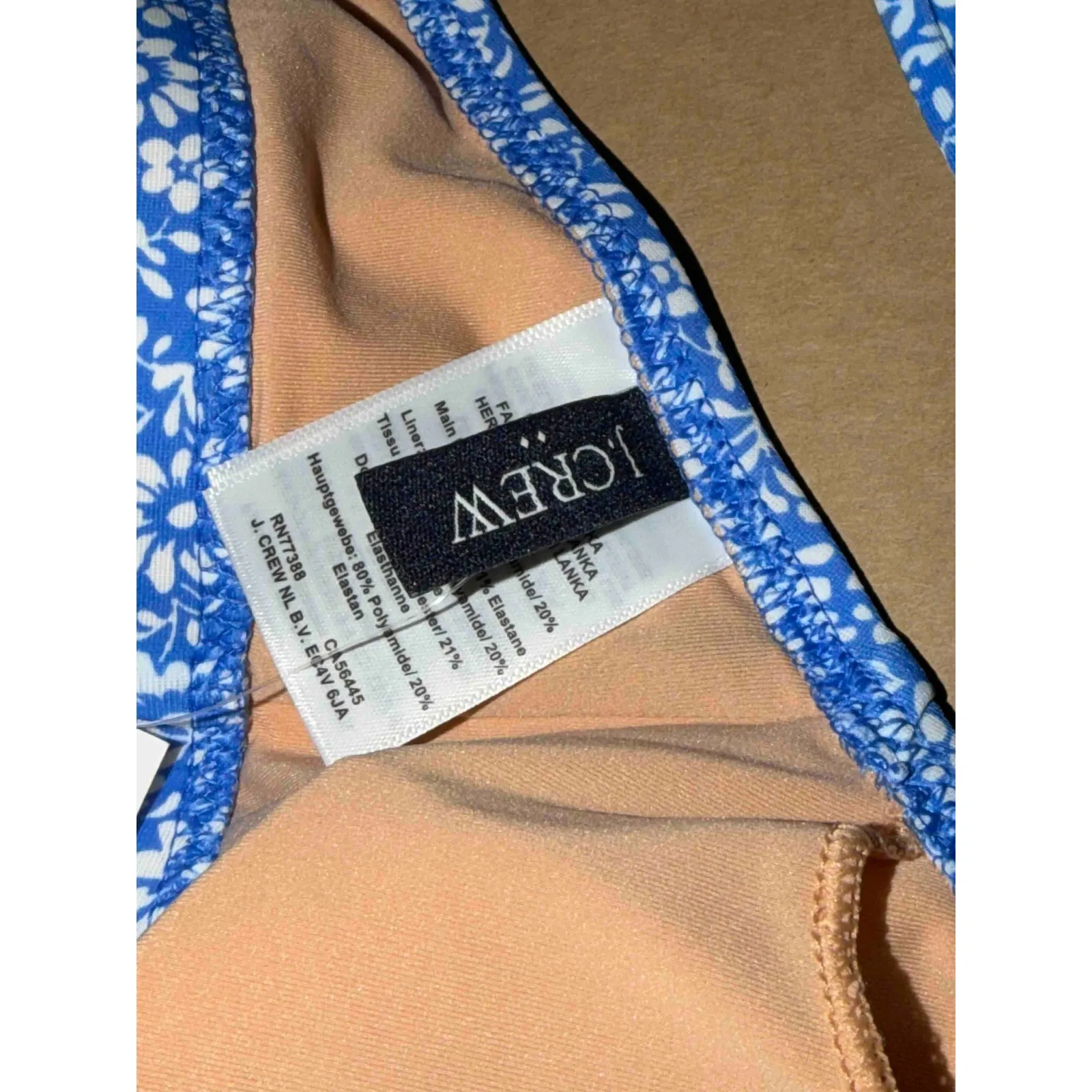 J Crew Blue Floral Print Halter Bikini Top Size 3X Swimsuit Beachwear, NWT - Image 6