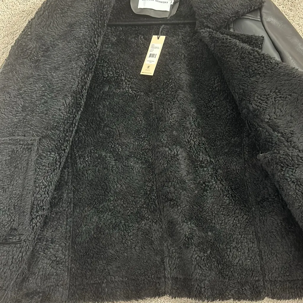 Moto style leather jacket  , shearling - Image 6