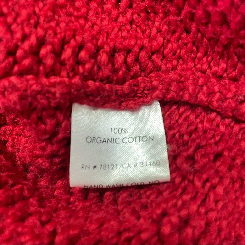 Vintage Eileen Fisher Turtleneck Sweater Red‎ Organic Cotton Women’s Size XS - Image 10