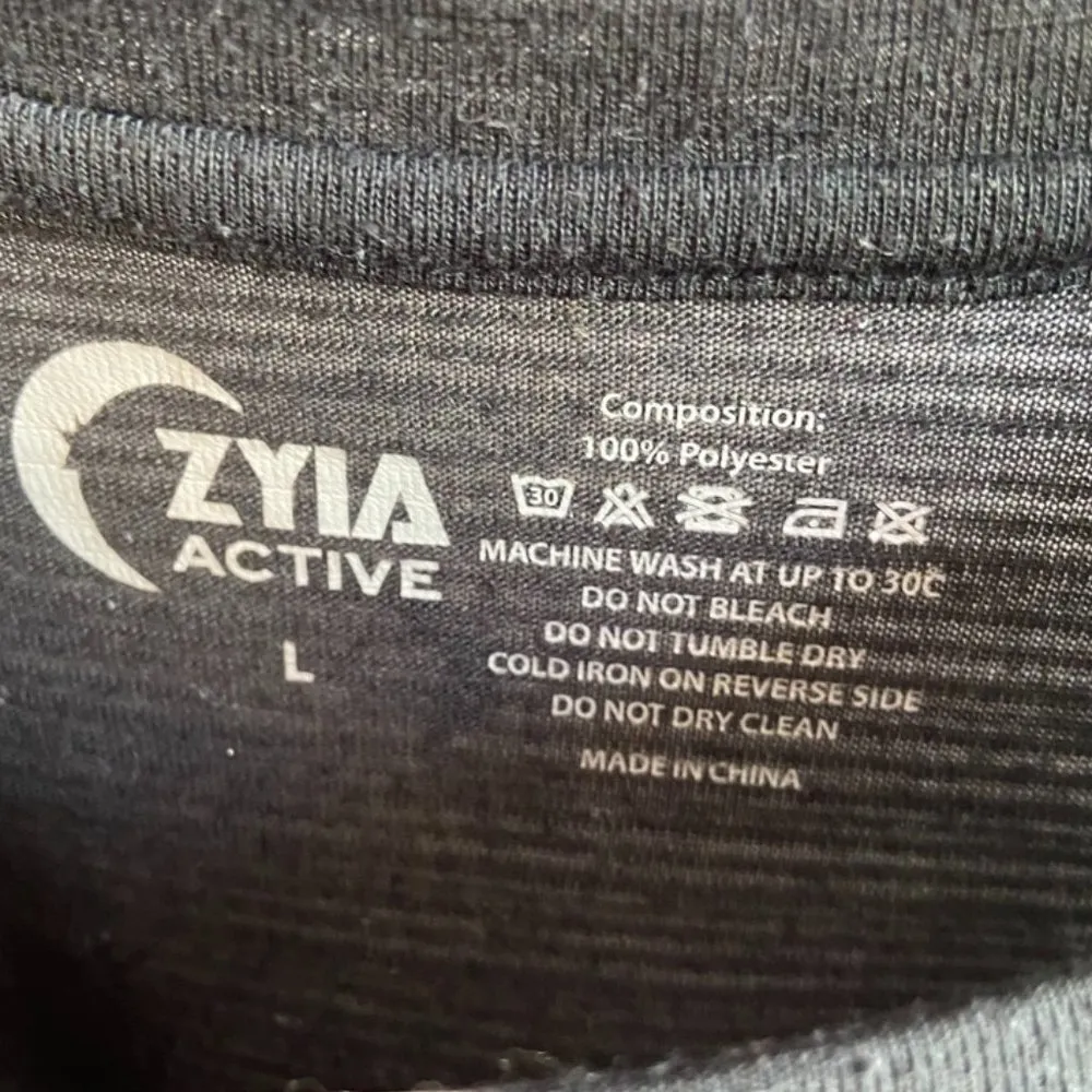 Zyia  Active Black Striped Long Sleeve Shirt - Image 3