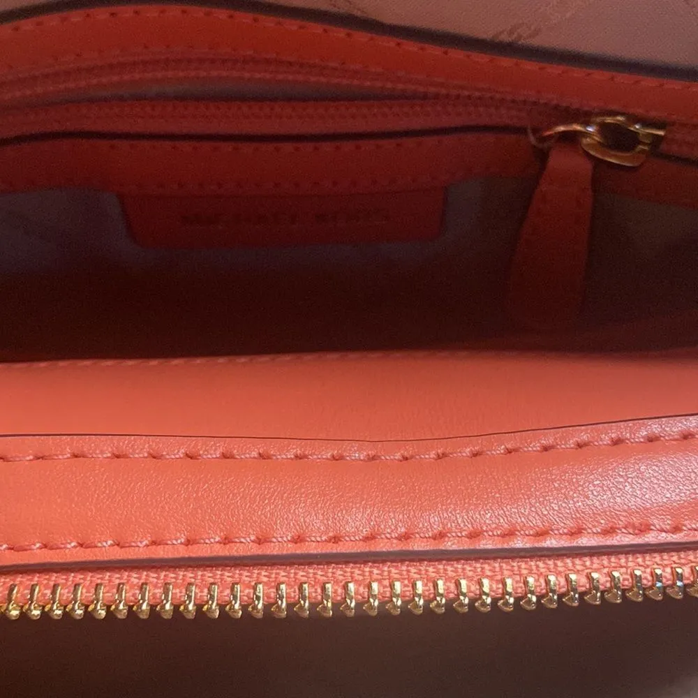 NWT Michael Kors RAVEN LEATHER BACKPACK Pink Grapefruit Peach Purse Spring Orange - Image 12