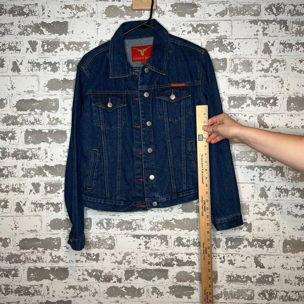 Cowboy blues | women dark wash denim jean jacket Blue Size M - Image 6