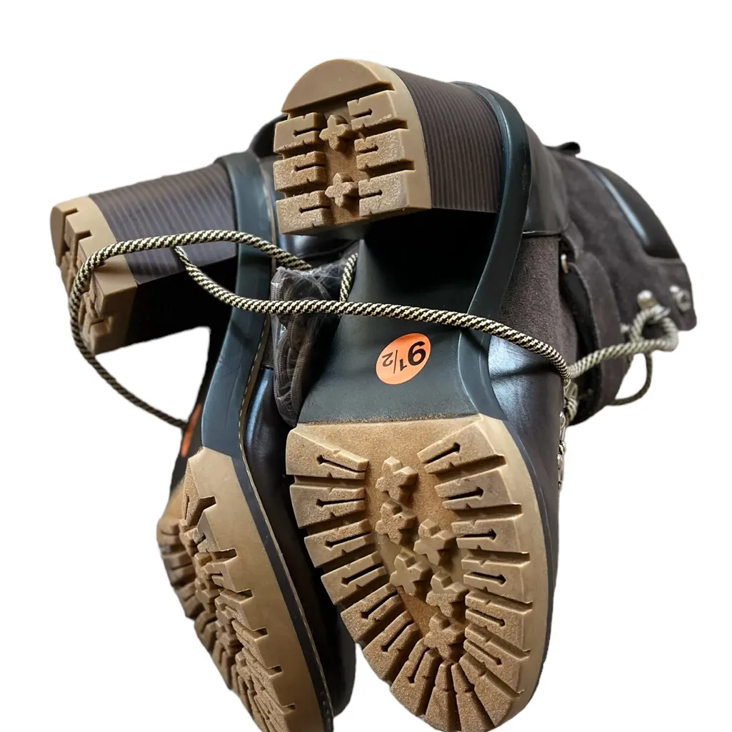 NWT KENSIE Zahara Faux Shearling Trim Block Heel Bootie In Chocolate Brown - Image 5