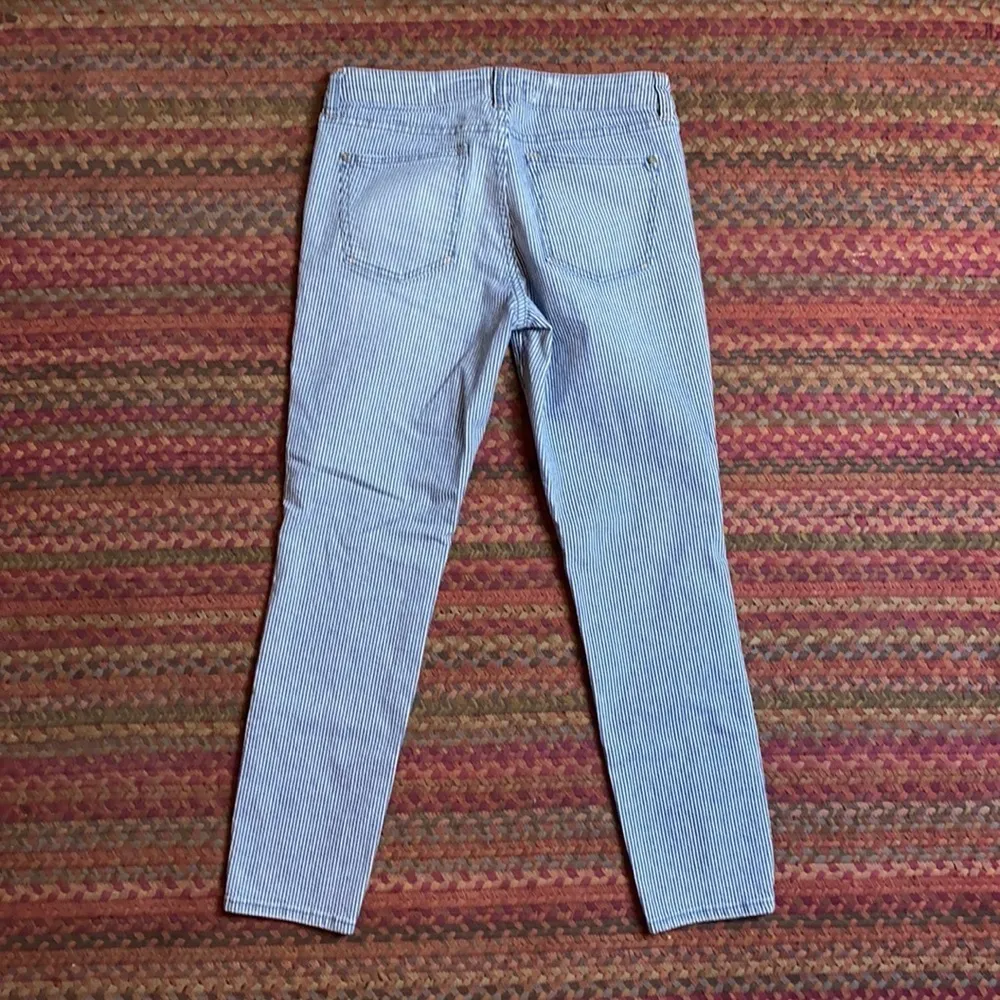 PILCRO BLUE & WHITE PARALLEL MINI STRIPE SKINNY JEANS - Image 5