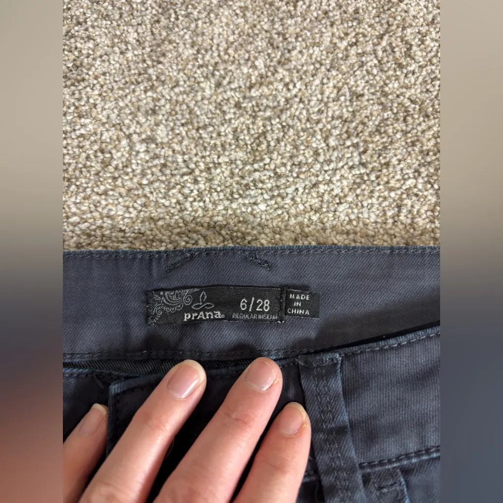 Prana Oday Coated Jean Blue Gray Skinny Leg Pants Women Sz 6/28 - Image 9