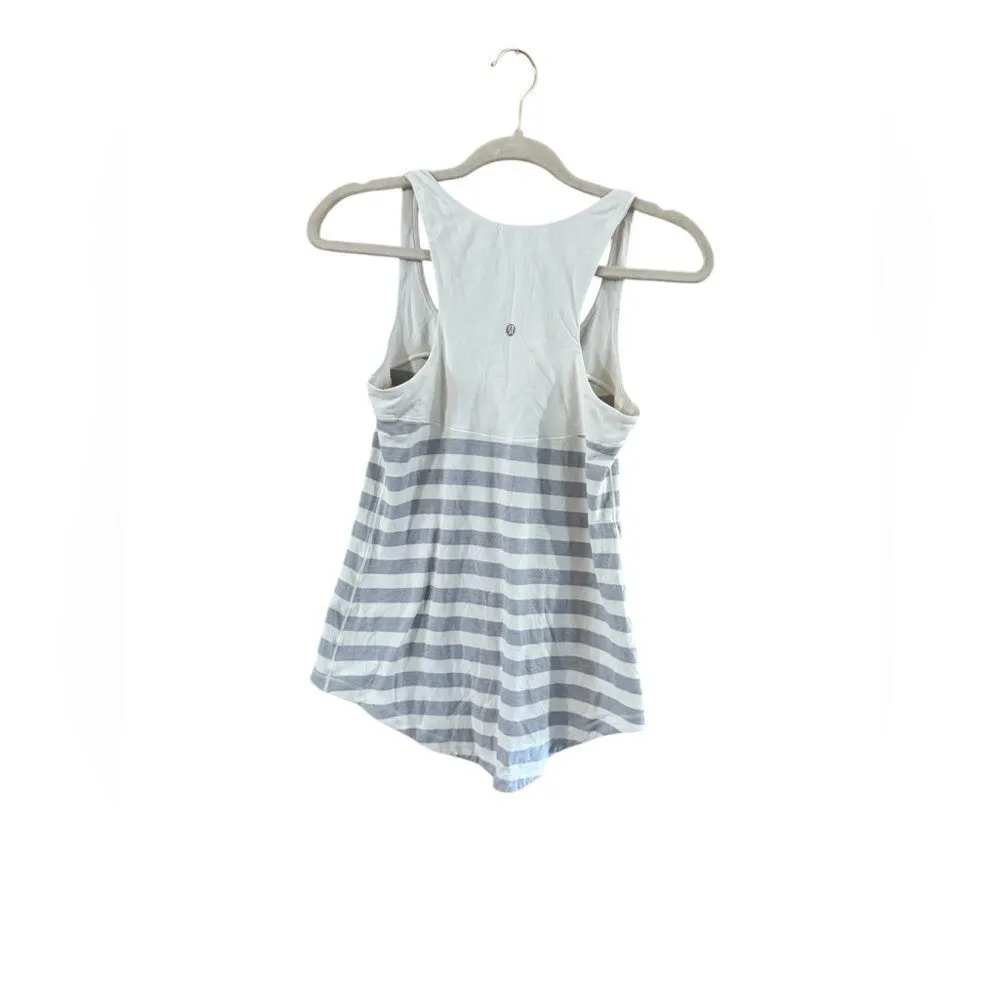Lululemon Run First Base Small Green White Striped Tank - Image 8