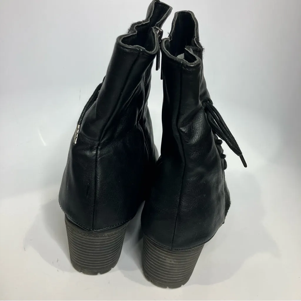 Muk Luks Lucy Lillith black faux leather boots women’s size 10 zipper‎ closure - Image 5