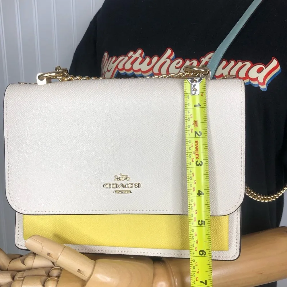 Leather Single Flap Crossbody Shoulder Bag Rainbow Leather Side Inset NWOT - Image 11