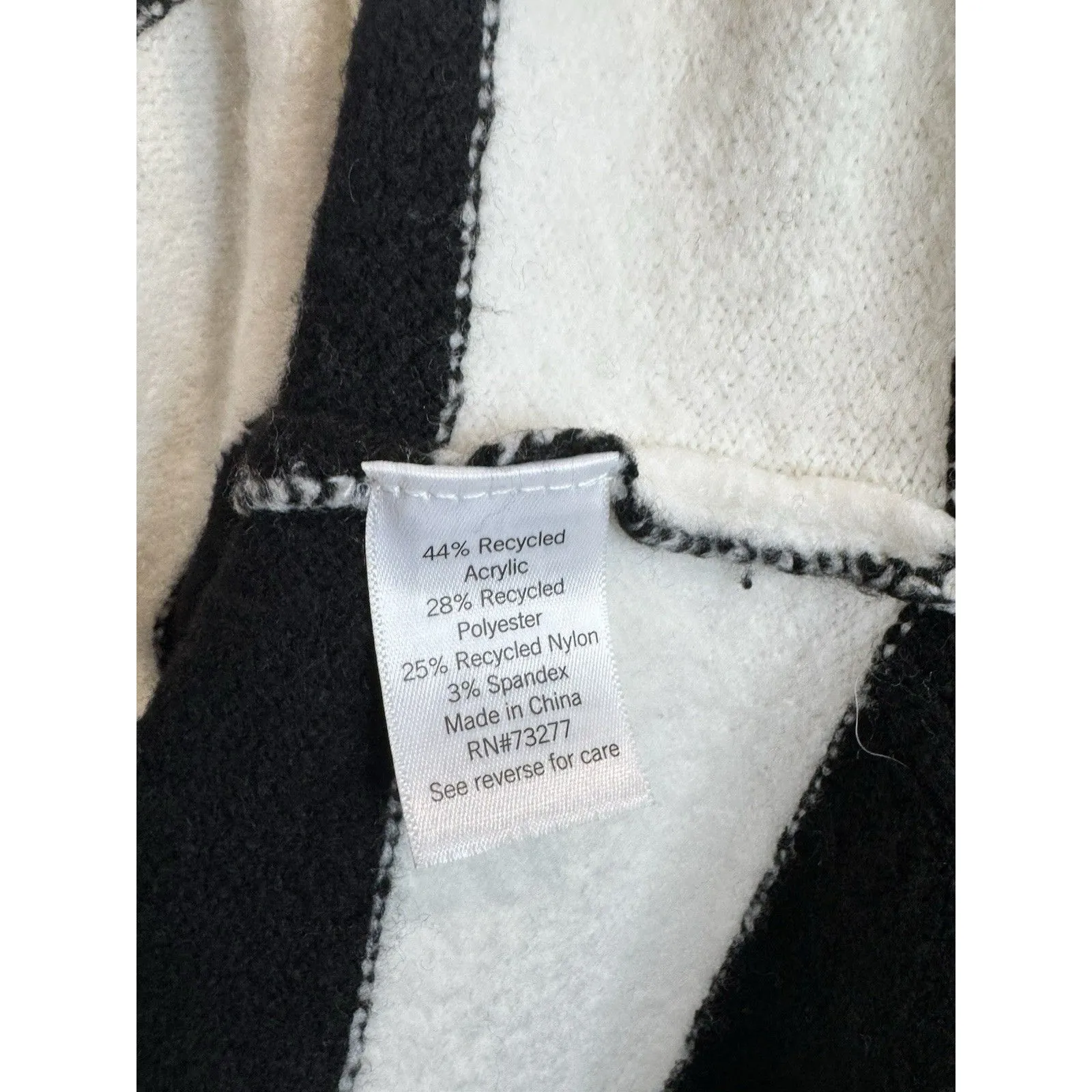 Nine West Sweater Tunic Size XL Women's Cream and Black Striped Turtleneck - Image 4