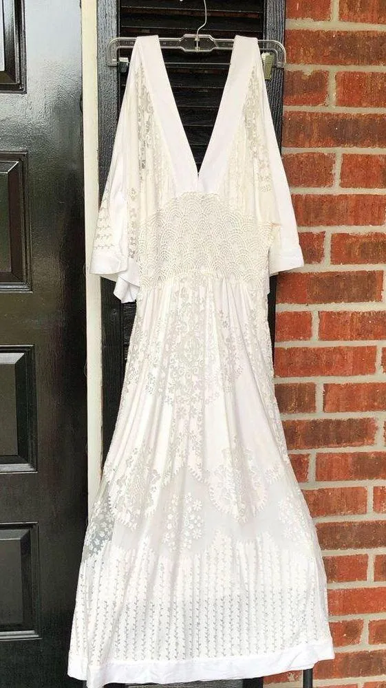 Solana lace midi White dress size small Anthropologie - Image 3