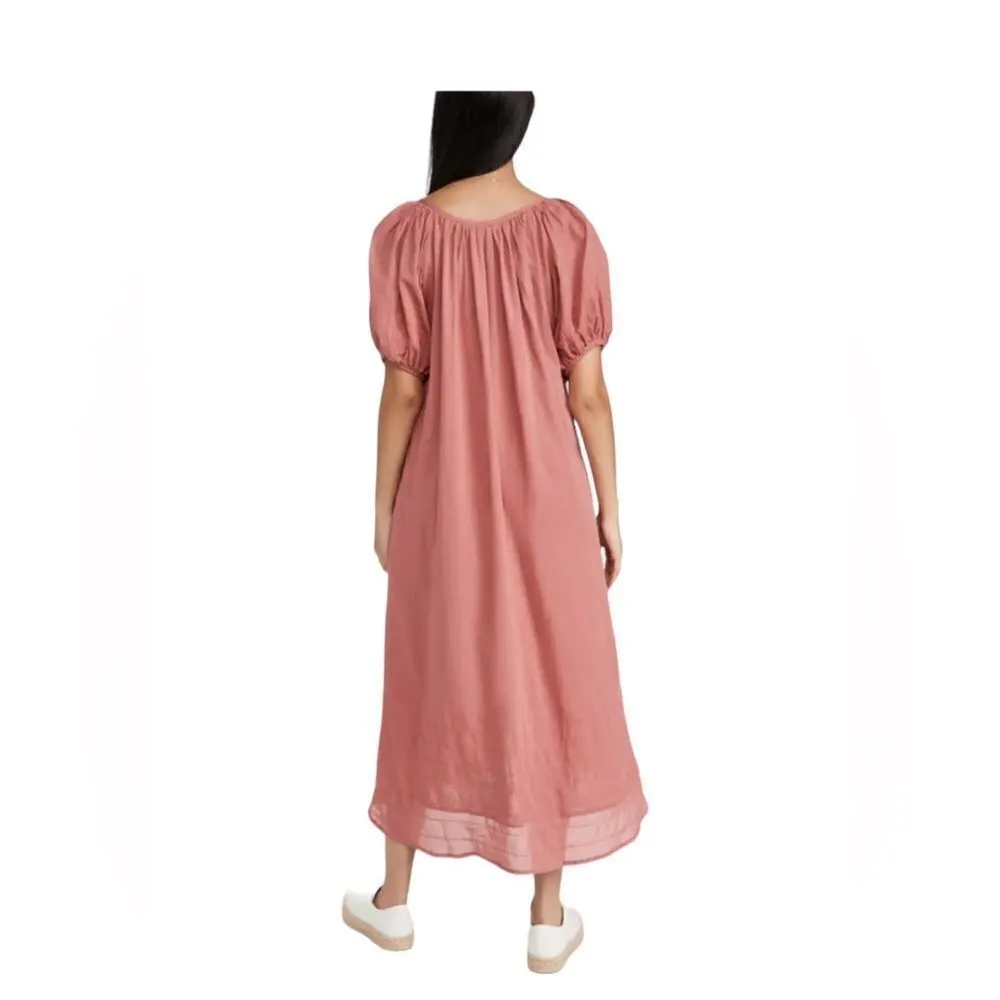 Sundry  Bubble Sleeve Maxi Dress in Dark Jam - Image 3