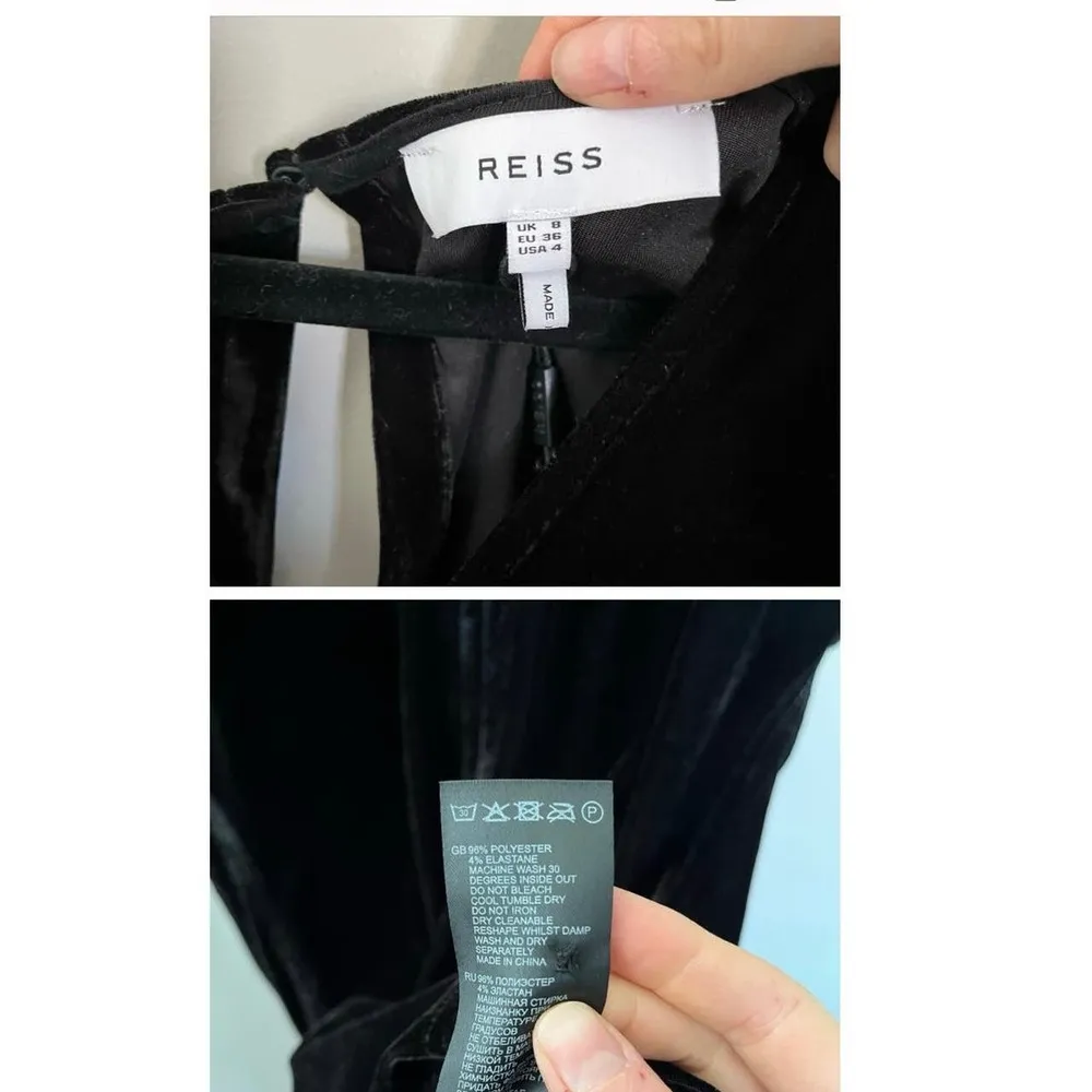 Reiss Loretta black velvet, size 2, subtle Stretch, draped lines, B80, $58 - Image 10