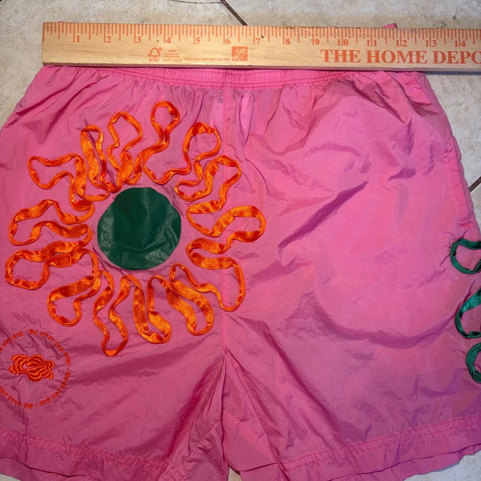 Nike Project Uphoria Pink Sun Flower Nylon Athletic Shorts Womens XS Abstract - Image 4