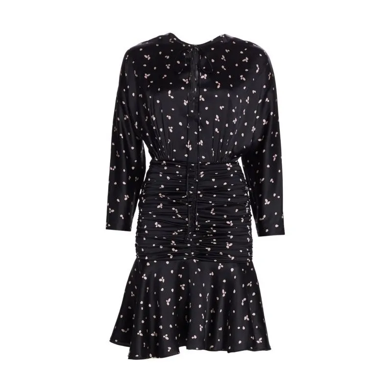 Silvia Tcherassi Rachel Flounce Hem Black Dress XS Pink Ruffle Cocktail Party - Image 3