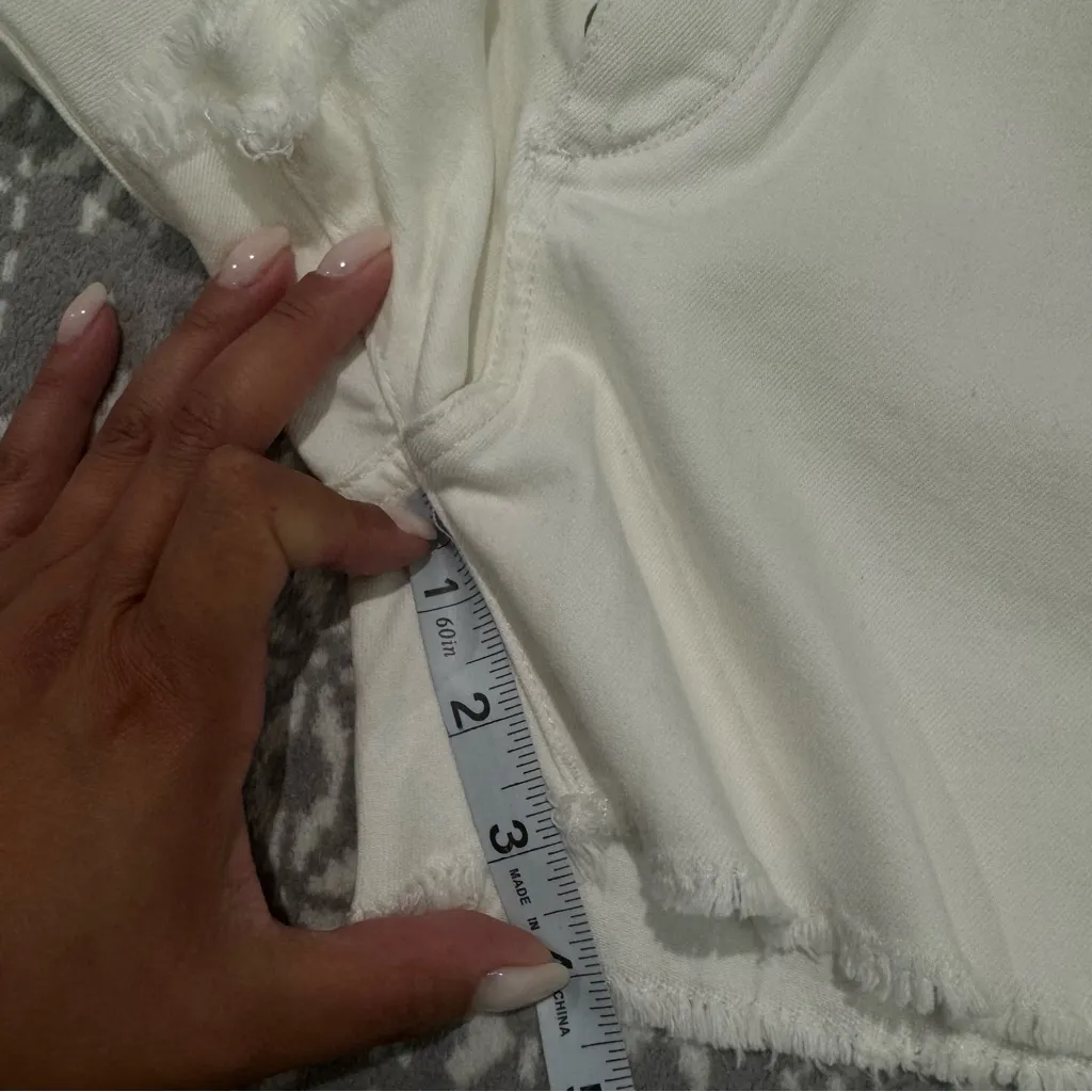 Anthropologie DL1961 Cecilia Classic Shorts In White‎ Raw Hem Size 27 - Image 10