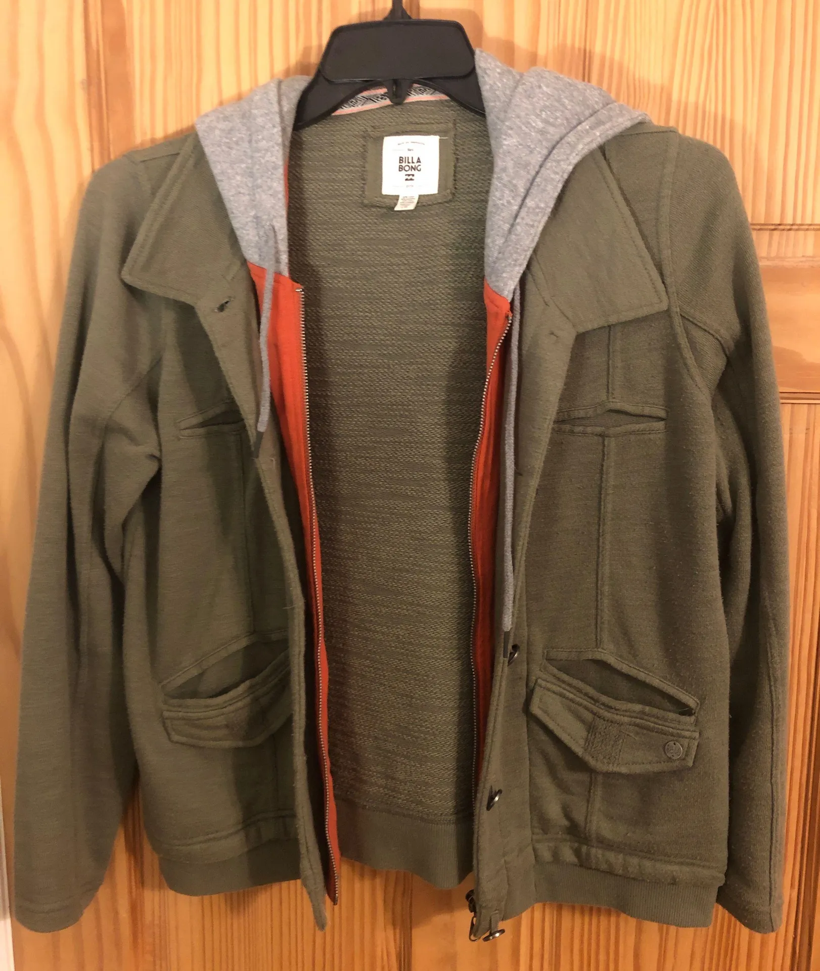 Billabong Green, Orange, And Grey Army Jacket - Image 5