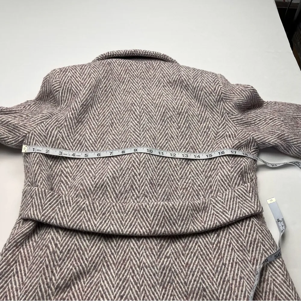 Sam Edelman Womens SZ Small Lilac Single Breasted Longline Coat Jacket Tweed NEW - Image 14