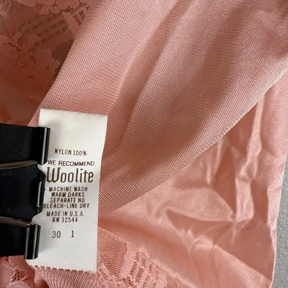 Formfit Lingerie Vintage Satin Lace Teddy Bodysuit Size 34 XS/S Baby Pink Nylon - Image 6