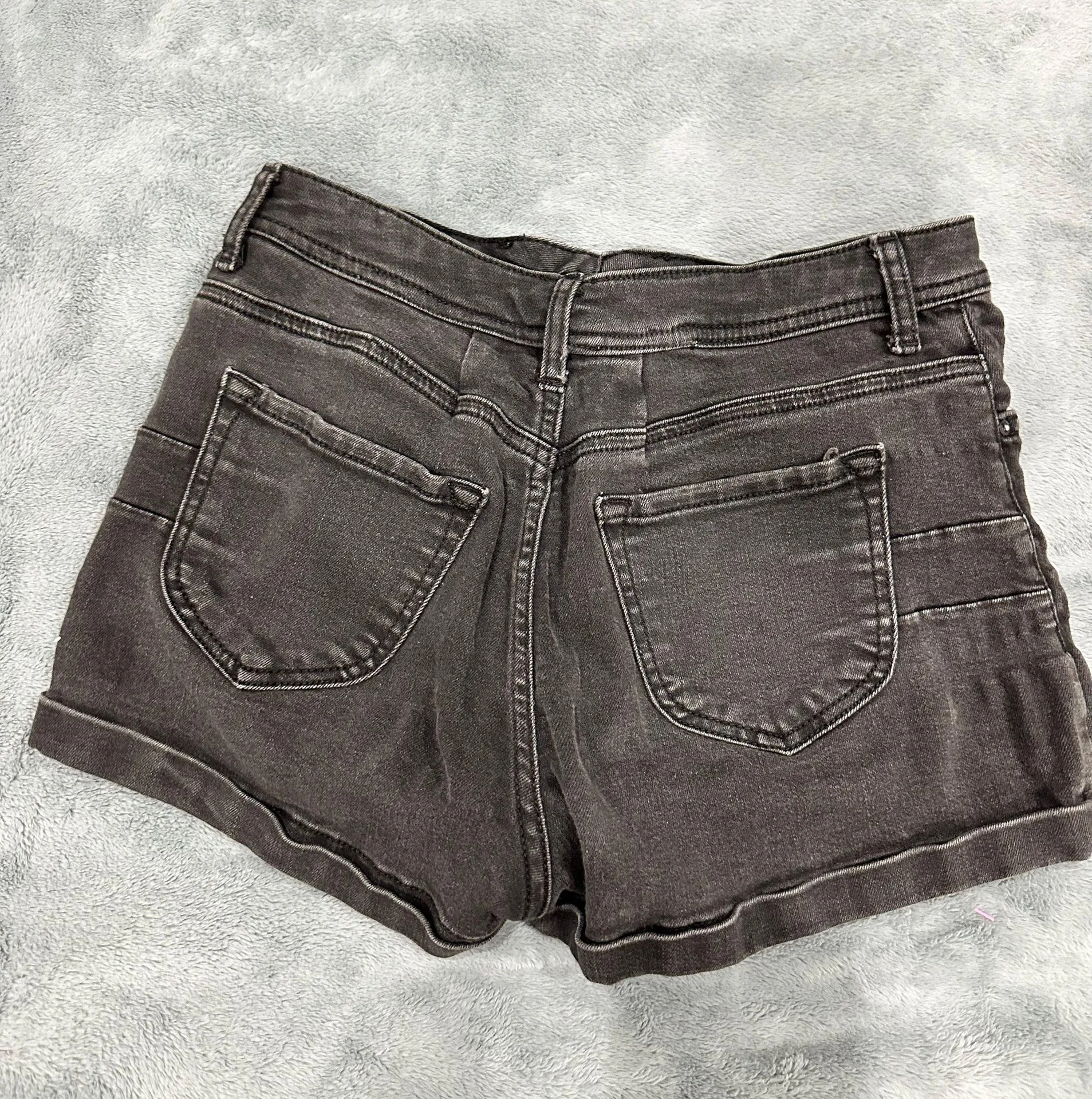 Forever 21 Black - grey high waisted denim booty shorts   - Image 2