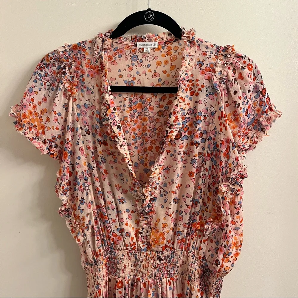 Poupette St. Barth Amber Ruffled Floral Mini Dress Size XS - Image 5