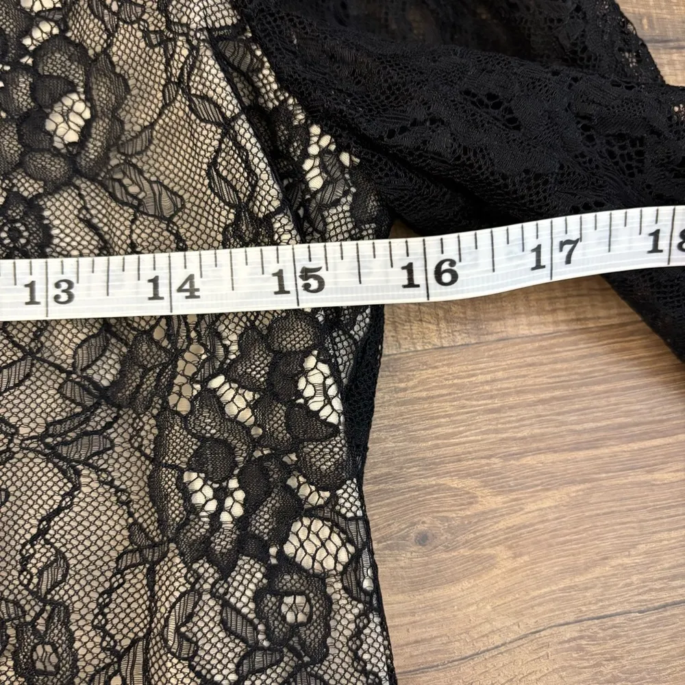 Alice Olivia Deena Drop Waist Lace Dress Black Natural Long Sleeve - Image 8