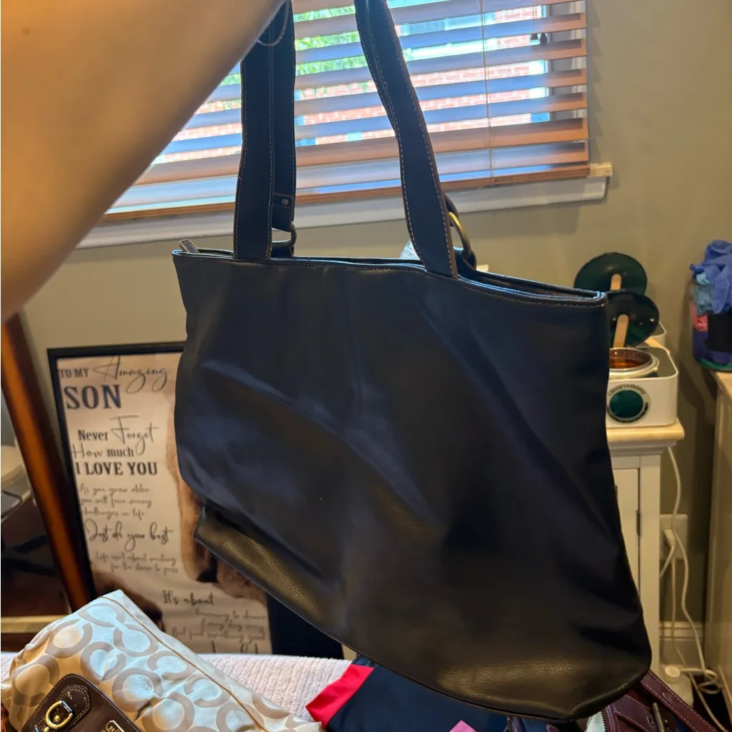 Elegant Black Studded Tote Bag - Image 2