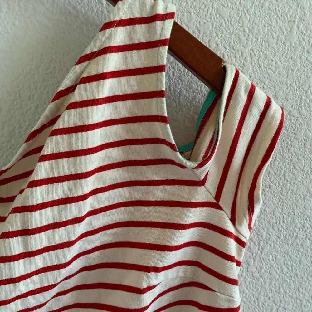 Anthropologie Maeve Striped Marketa One Shoulder Dress Striped Preppy Classic XS - Image 5