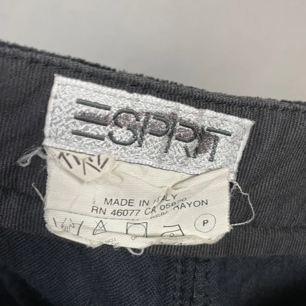 Vintage Velvet Pants Slacks Women Esprit Holiday Christmas Festive High Rise 90s Black Size XS - Image 4