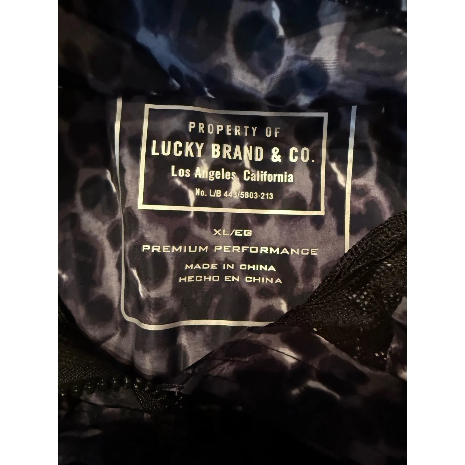 Lucky Brand Leopard Hooded Jacket Women's XL Purple Black Casual Zip Utility - Image 4