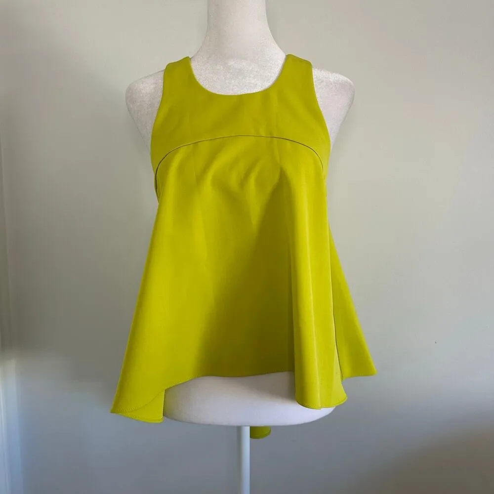 Milly lime green sleeveless high-low tank top size P - Image 2