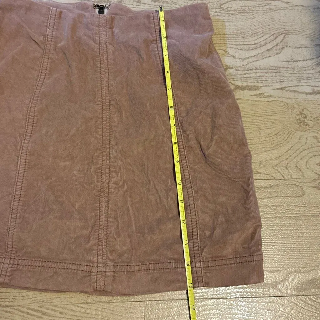 Free People Modern Femme brown Corduroy Mini Skirt Size 2 Mauve - Image 4
