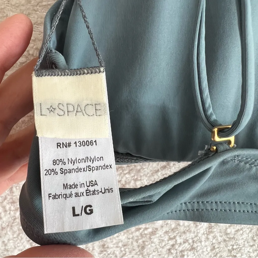 L*Space Women’s‎ Bikini Top Basket Weave Slated Glass Size Large - Image 3