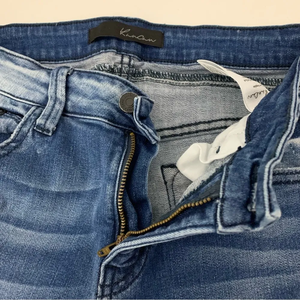 Kancan Mid Rise Skinny Distressed Jeans Size 7/27 Blue - Image 3