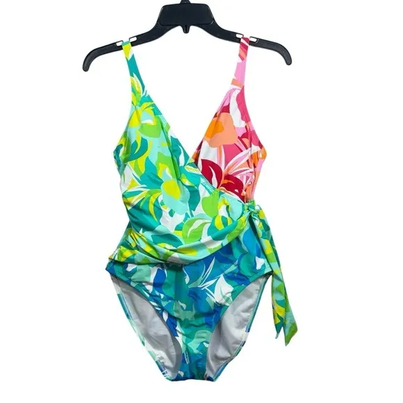 Bleu‎ by Rod Beattie $125 Women's Surplice Tied One-Piece Swimsuit 8 M - Image 3