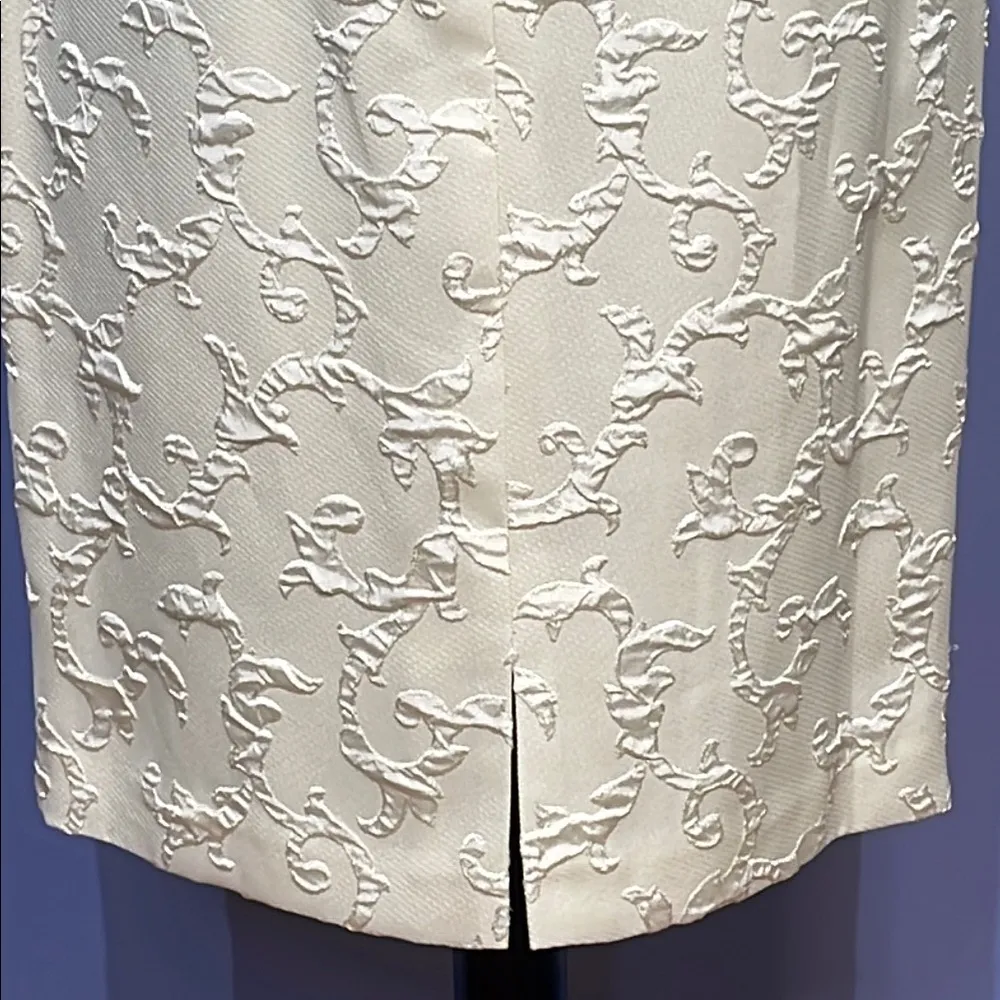 Maggy London Cream Embellished Knee-Length Pencil Skirt Size 6 - Image 7