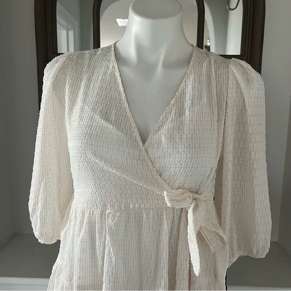 Calvin Klein Side-Tie Belt Pinstripe Tiered Dress, Petite Size 6 New w/Tag - Image 8