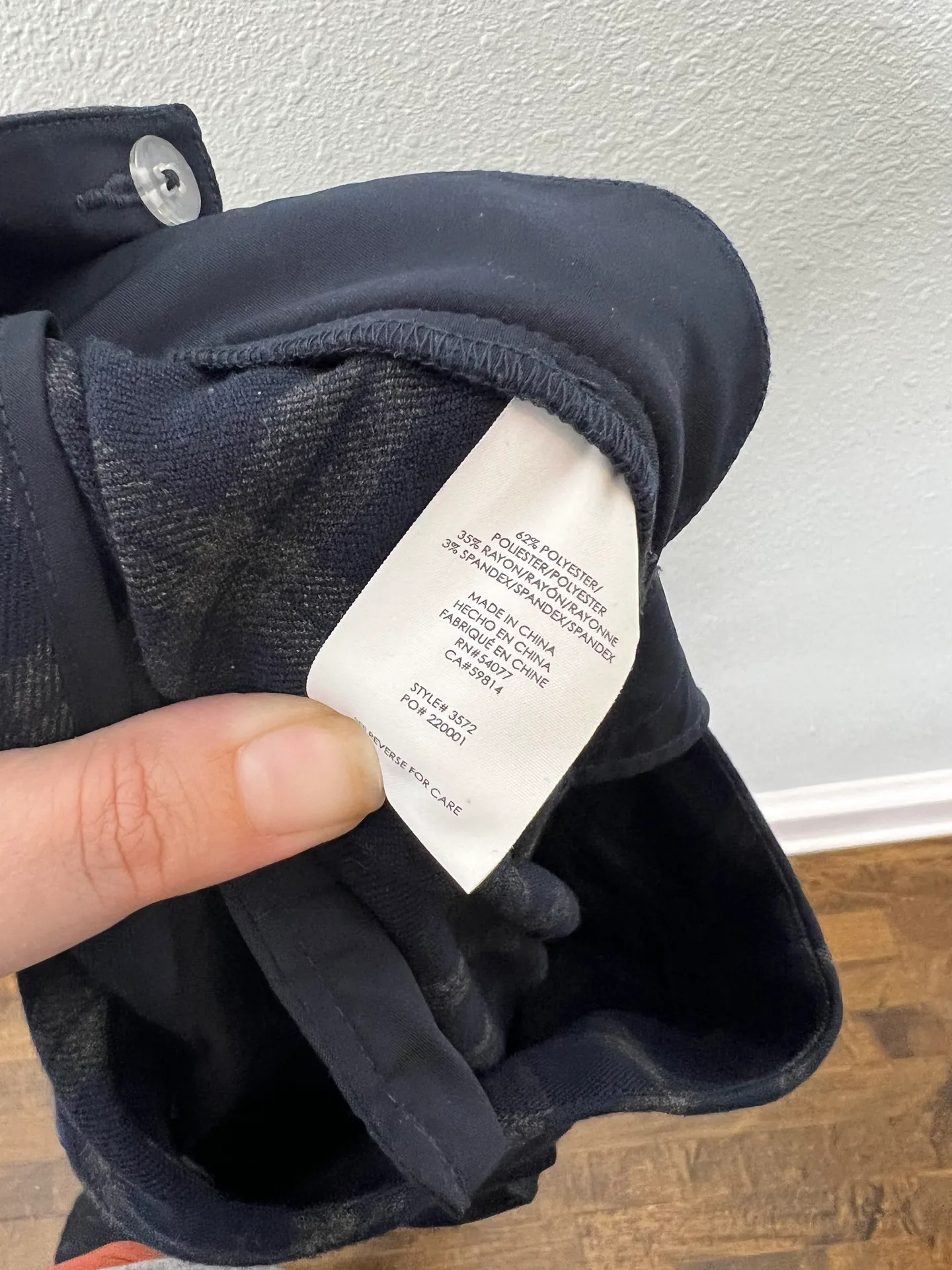 CAbi Navy Plaid Straight Leg Dress Pants - Image 9