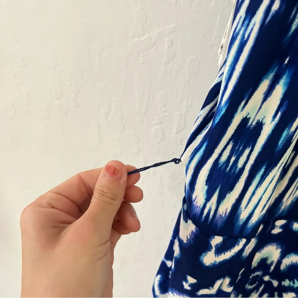 Boston Proper Blue White Tank Jumpsuit Jumper Playsuit Size 10 - Image 5