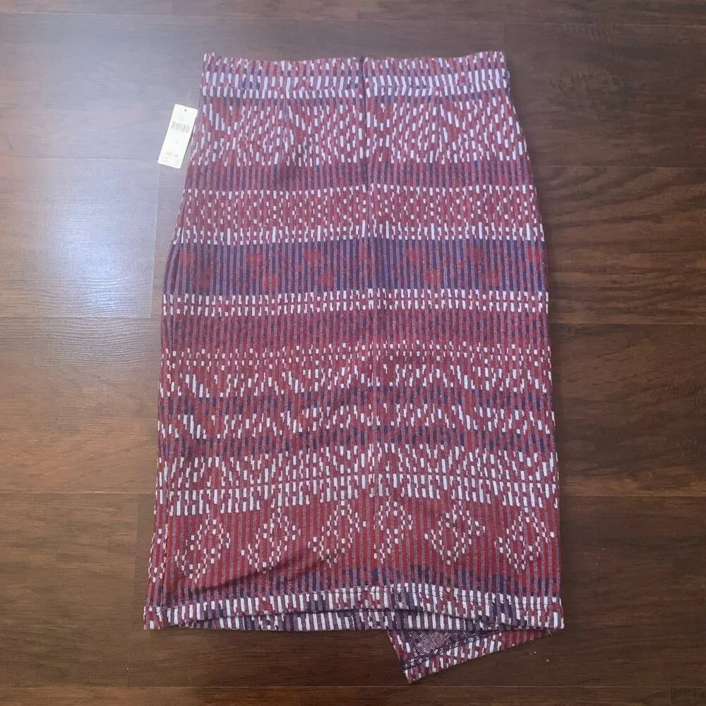 Maeve Anthropologie red, white and blue knit midi skirt size M NWT - Image 3