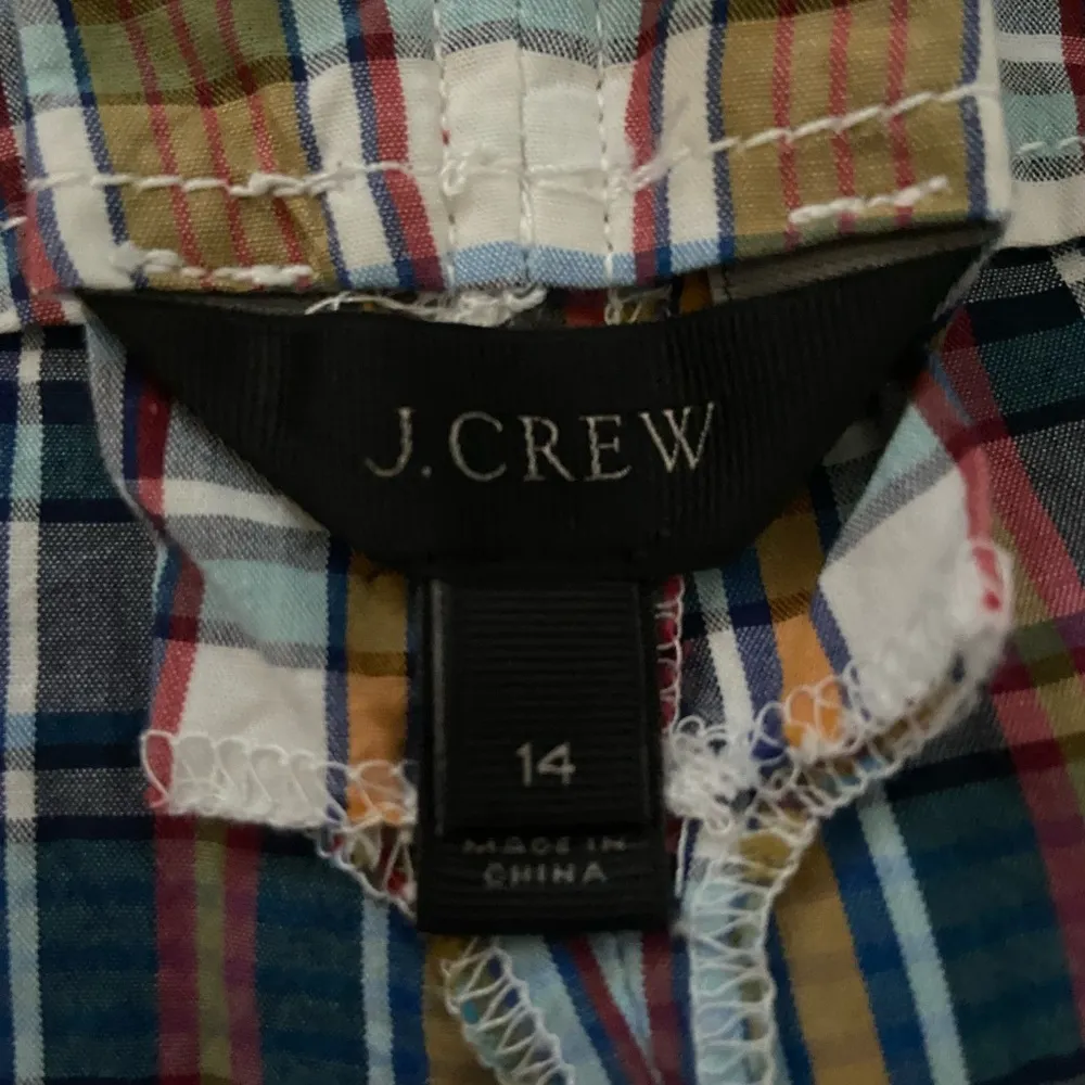 J. Crew Blue & Orange 100% Cotton High Waist Super Wide Leg Size 14 Trousers. - Image 6