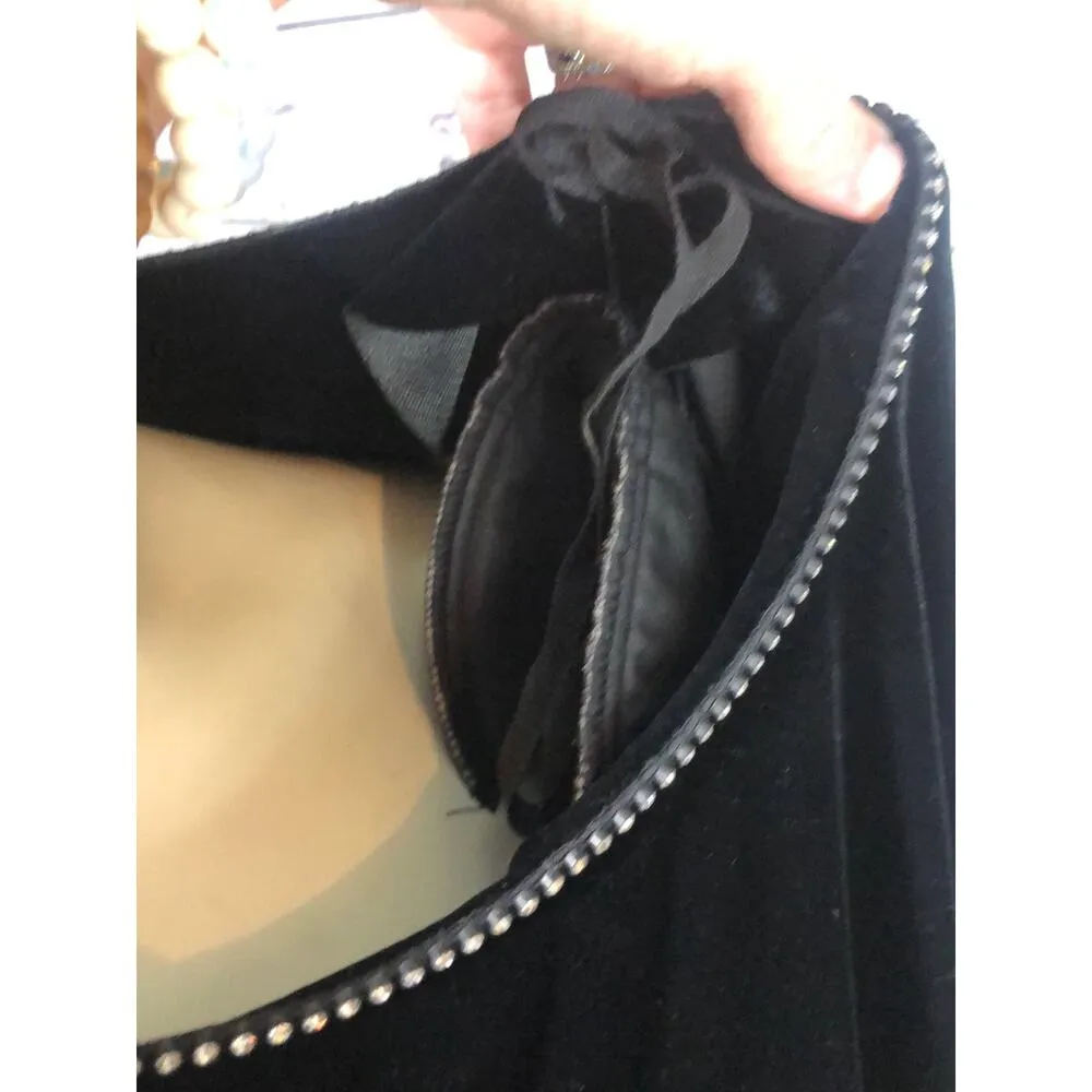 Vintage K.C. Spencer New York Velvet Rhinestone Long Sleeve Shift Dress size 22W Black - Image 10