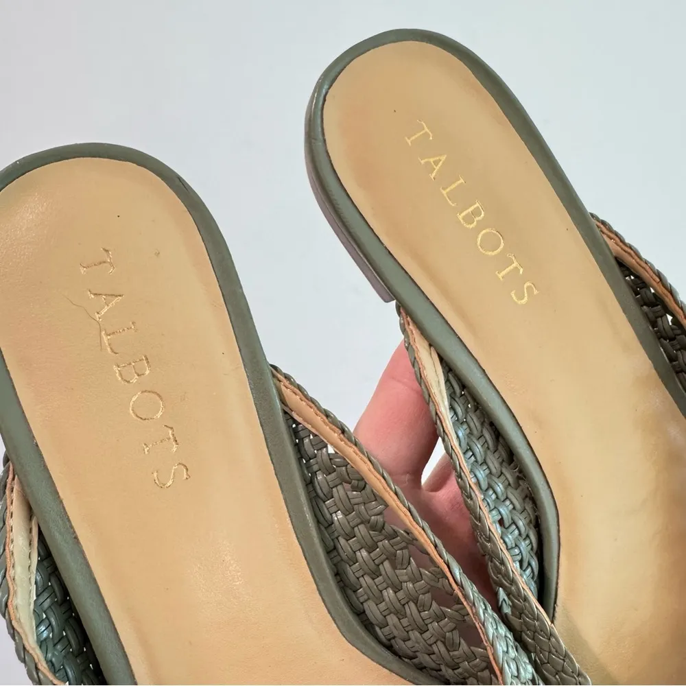 NWT Talbots Edison Woven Mules in Sage Green 7M - Image 2