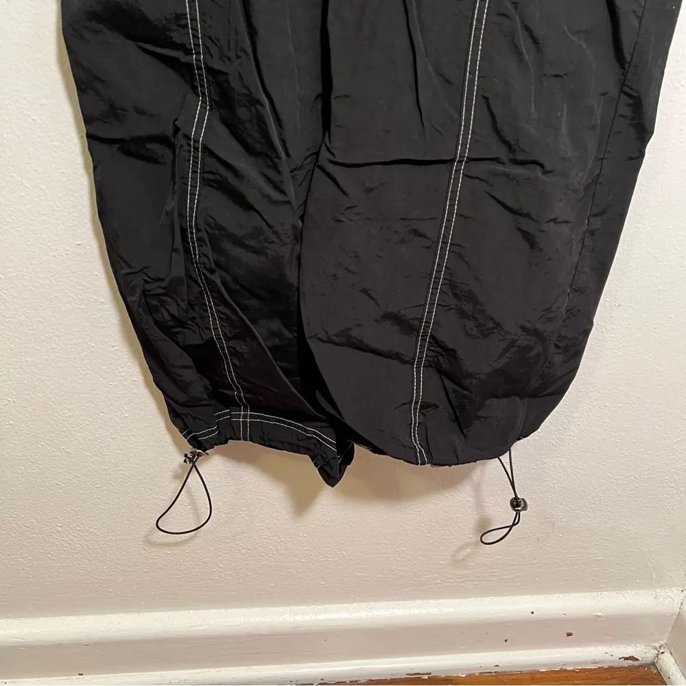 Brooklyn Karma Windbreaker Cargo Pants Black White Contrast Stitch M - Image 4