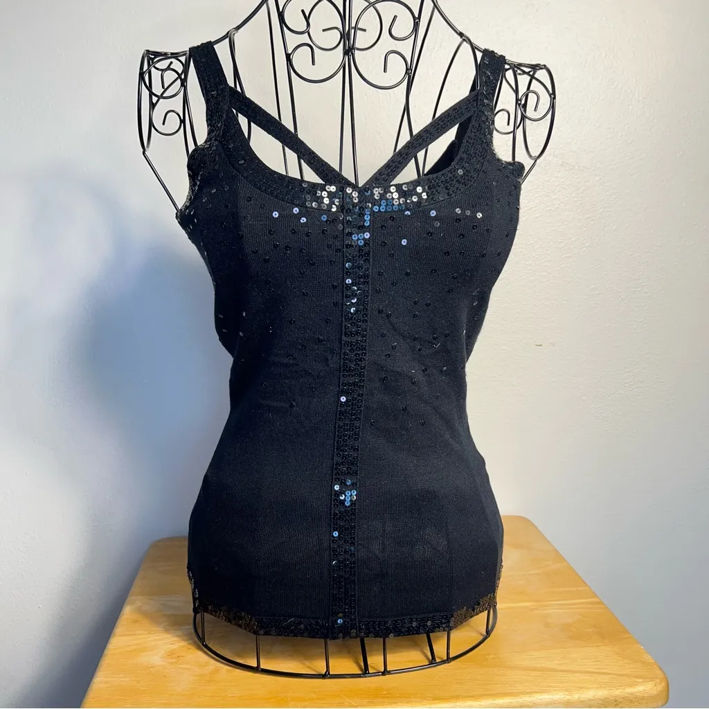 Silk Sequins Shiny Cutouts Hollow Strappy Crisscross sexy Vintage Y2k knit Rave - Image 4