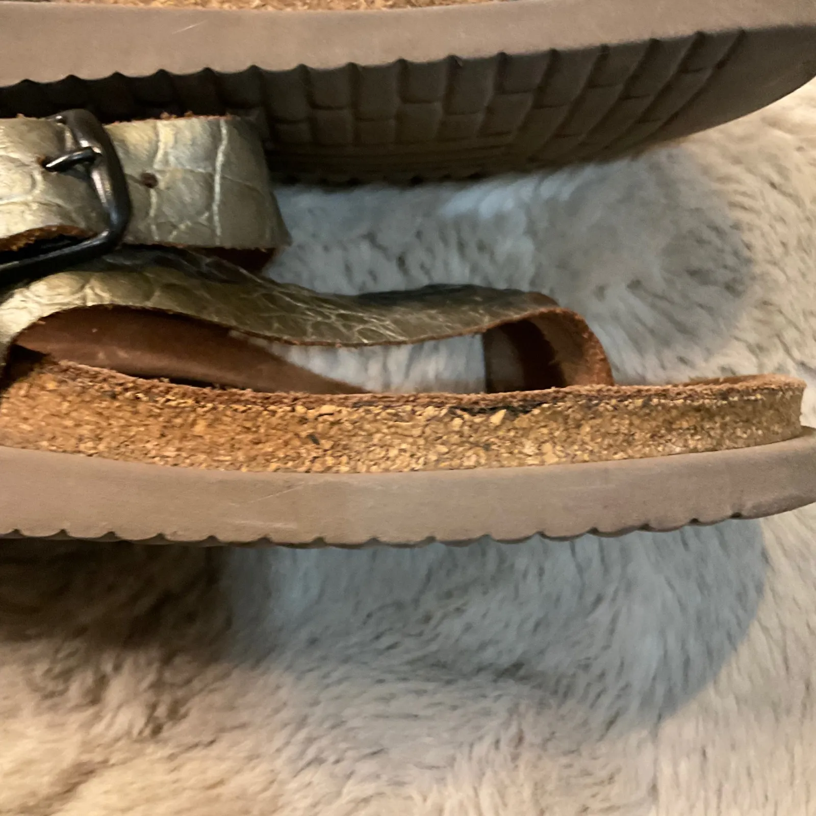 Mephisto Sandals Size 39 Gold Toe Loop Slide Comfort‎ - Image 5