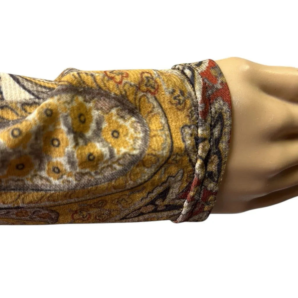 Casadei Mixed Media Vintage Leopard Paisley Lightweight Jacket Faux Fur Collar S - Image 8