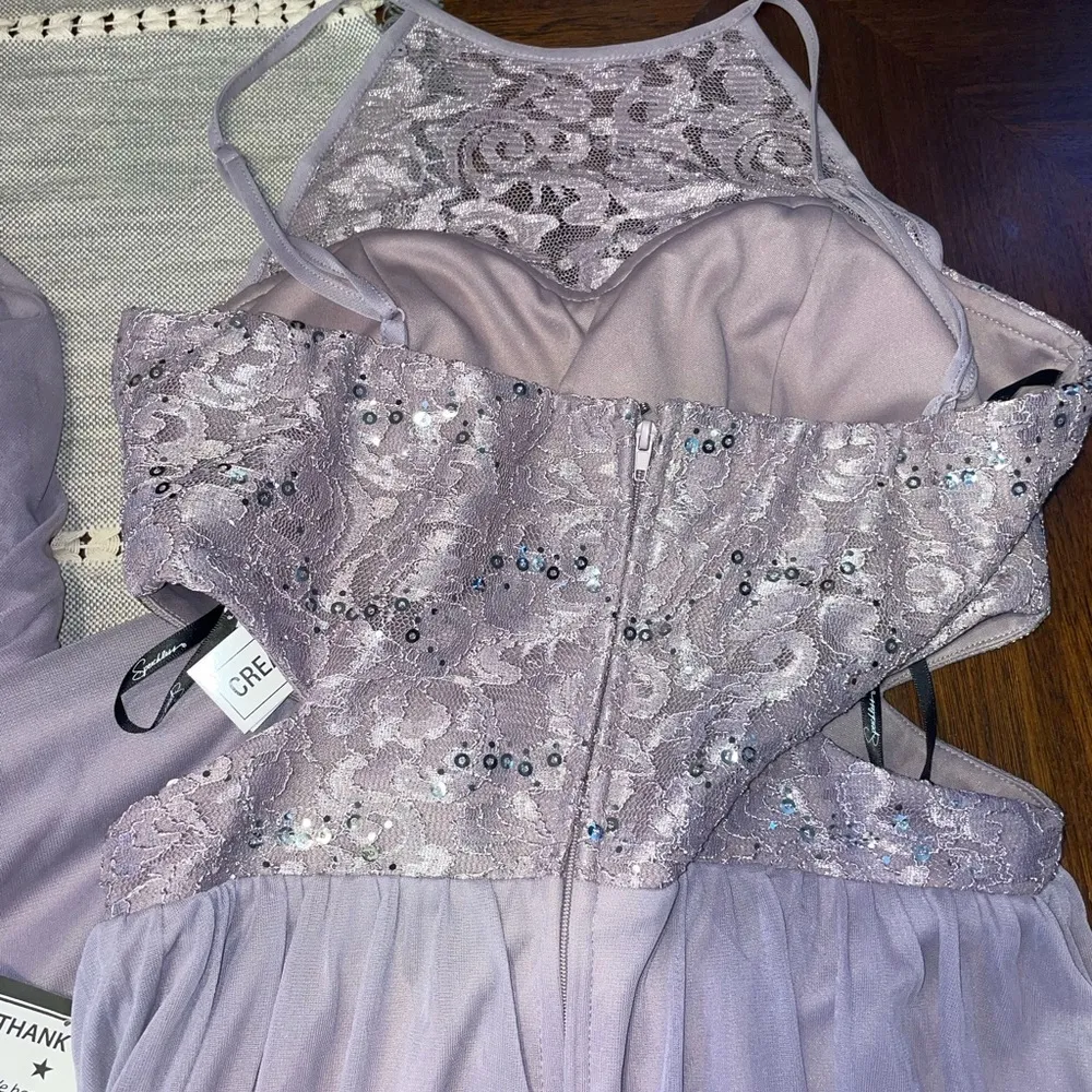 new size 7 womans lilac color formal maxi dress Purple - Image 3