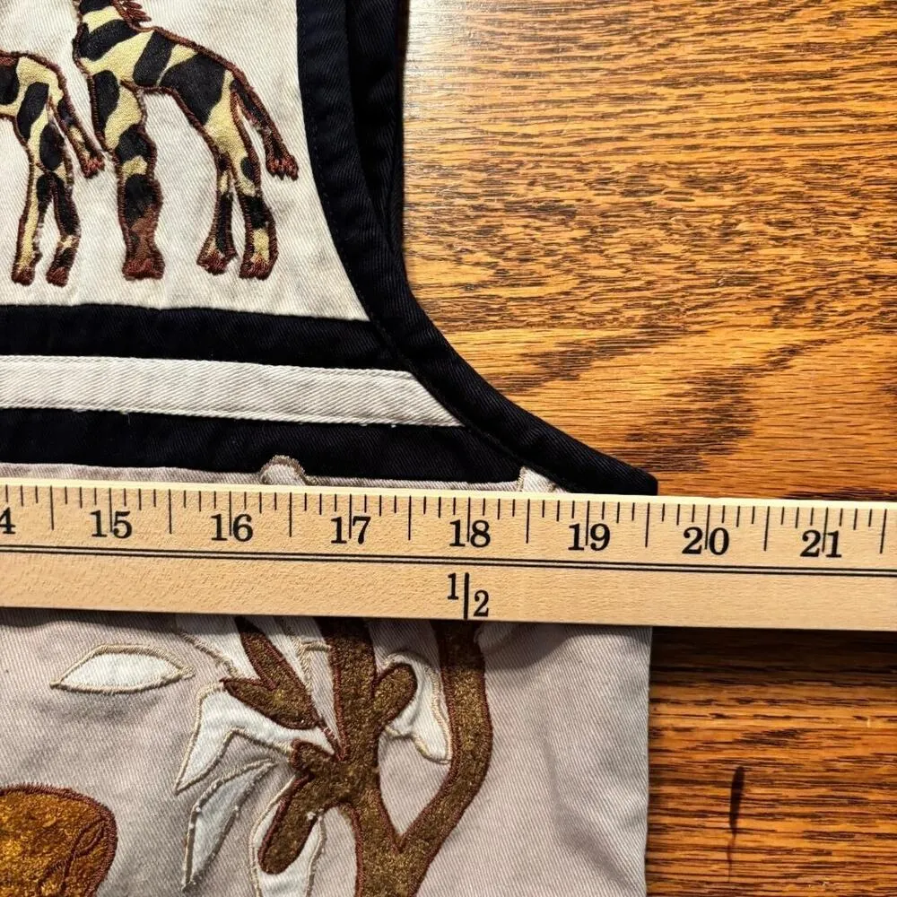 Paul Harris Design Safari Vest Women's Size L Unique African Animals White Size L - Image 7