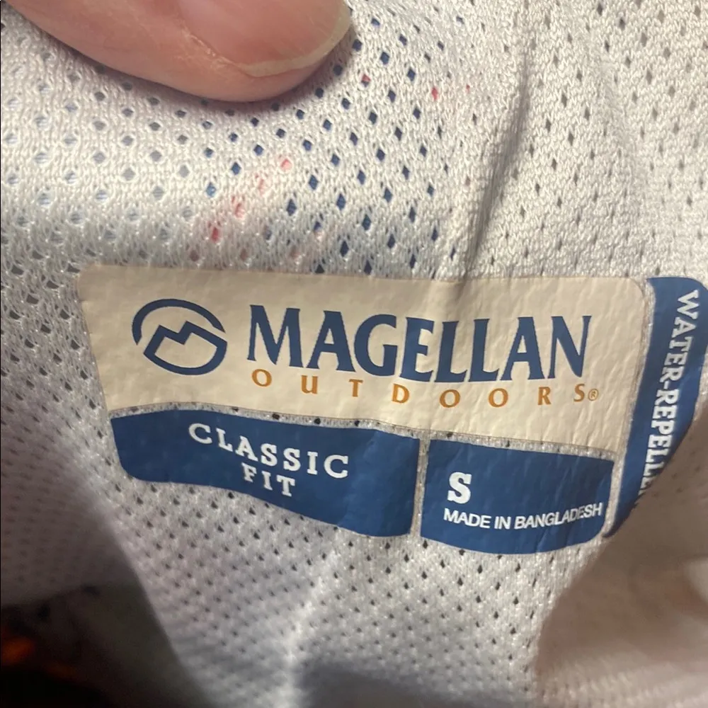 Magellan Outdoors Blue and Pink Athletic Shorts with Tropical Print - Image 2