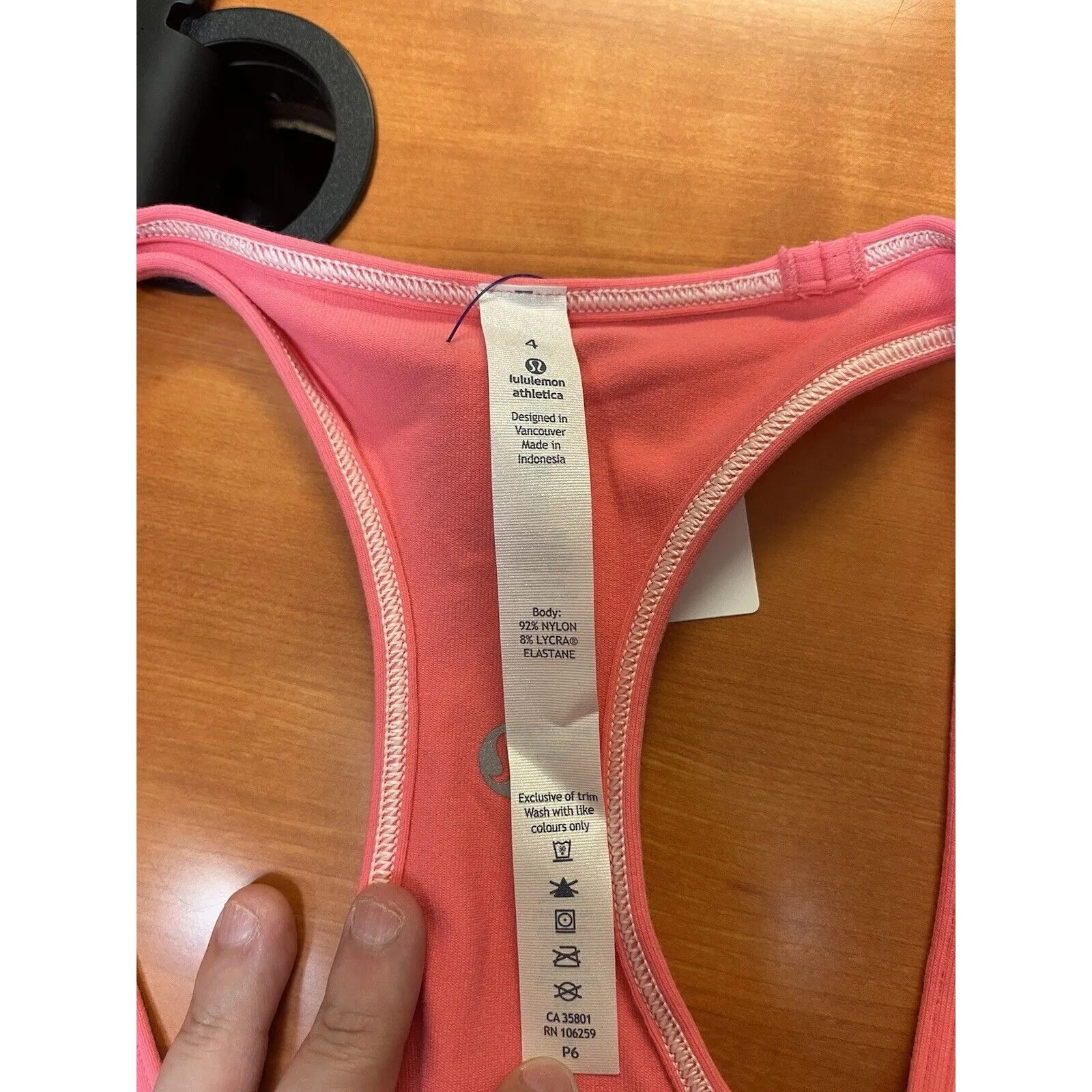 LULULEMON RACER BACK PINK STRETCH TANK‎ TOP YOGA FITNESS Size 4 - Image 4